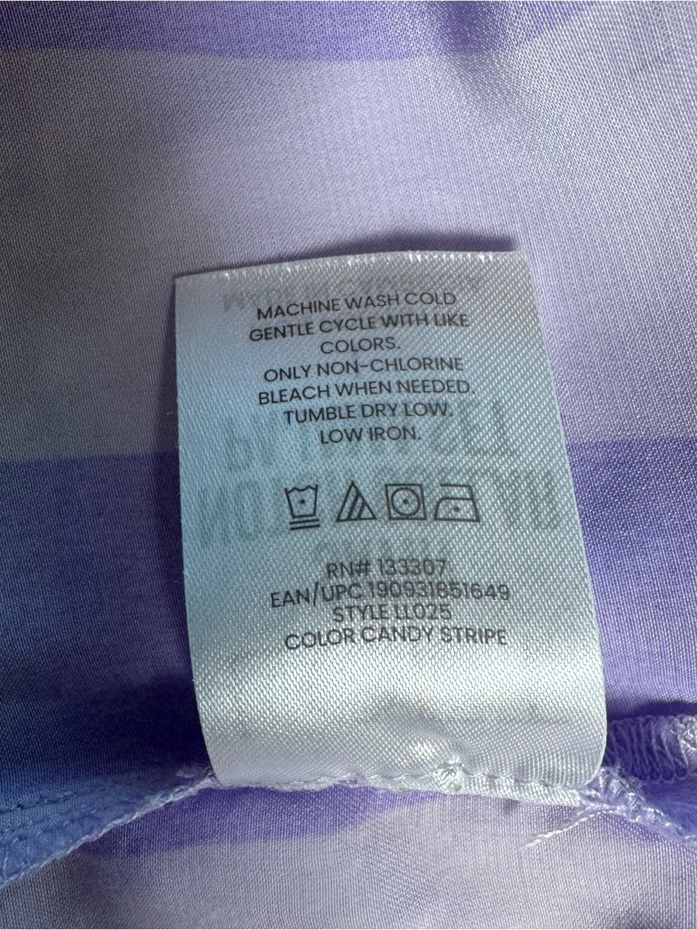 LOFT Satin Lavender Stripe Pajama Set | Coquette Soft Girl Loungewear - Picture 4 of 9